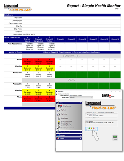 SaverXware health monitoring report.