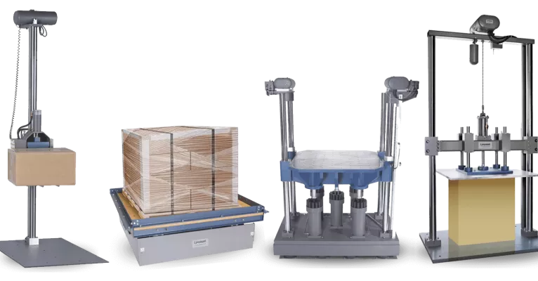 A line-up of Lansmont products