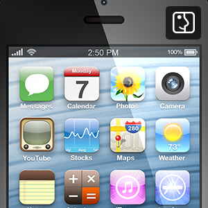 View of iPhone screen.