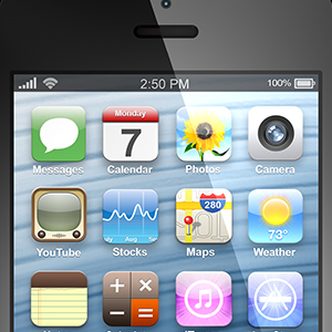 iPhone screen.