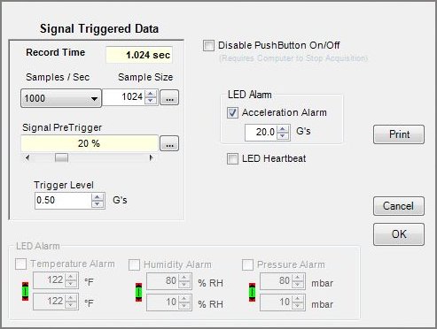 SAVER signal triggered data screen.