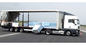 Load shifting in the back of a truck.