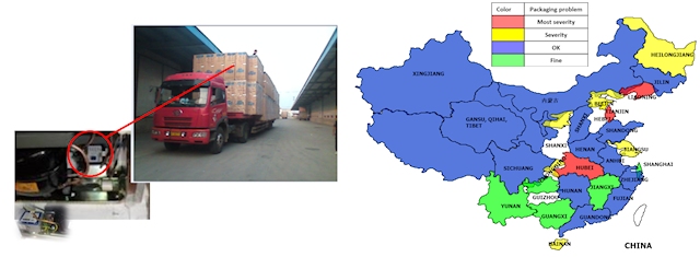 Geographical map of distribution environment severity in China.