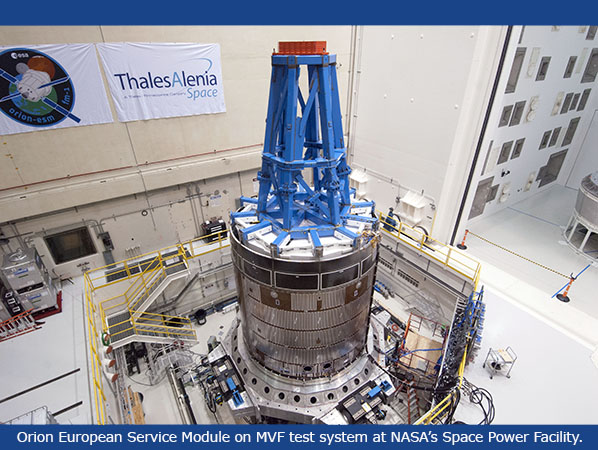 NASA's Orion European Space Module on a vibration test system.