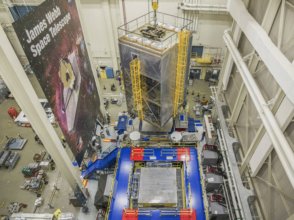 NASA's James Webb Space Telescope undergoing vibration testing.