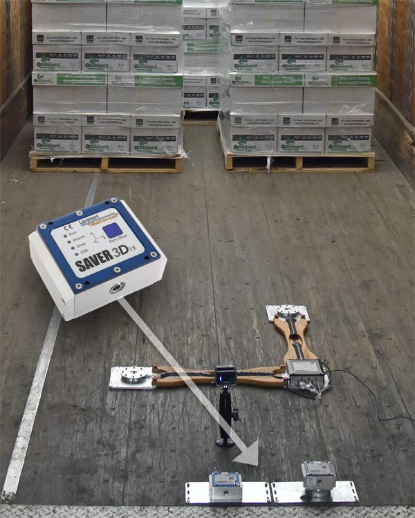 SAVER™ 3D15 data recorder mounted in the back of a semi-truck.