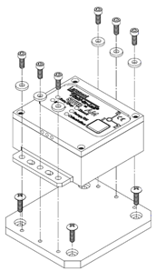 Mounting diagram for SAVER™ AM field data recorder.